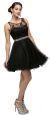 Illusion Sweetheart Neck Short Tulle Homecoming Party Dress in Black